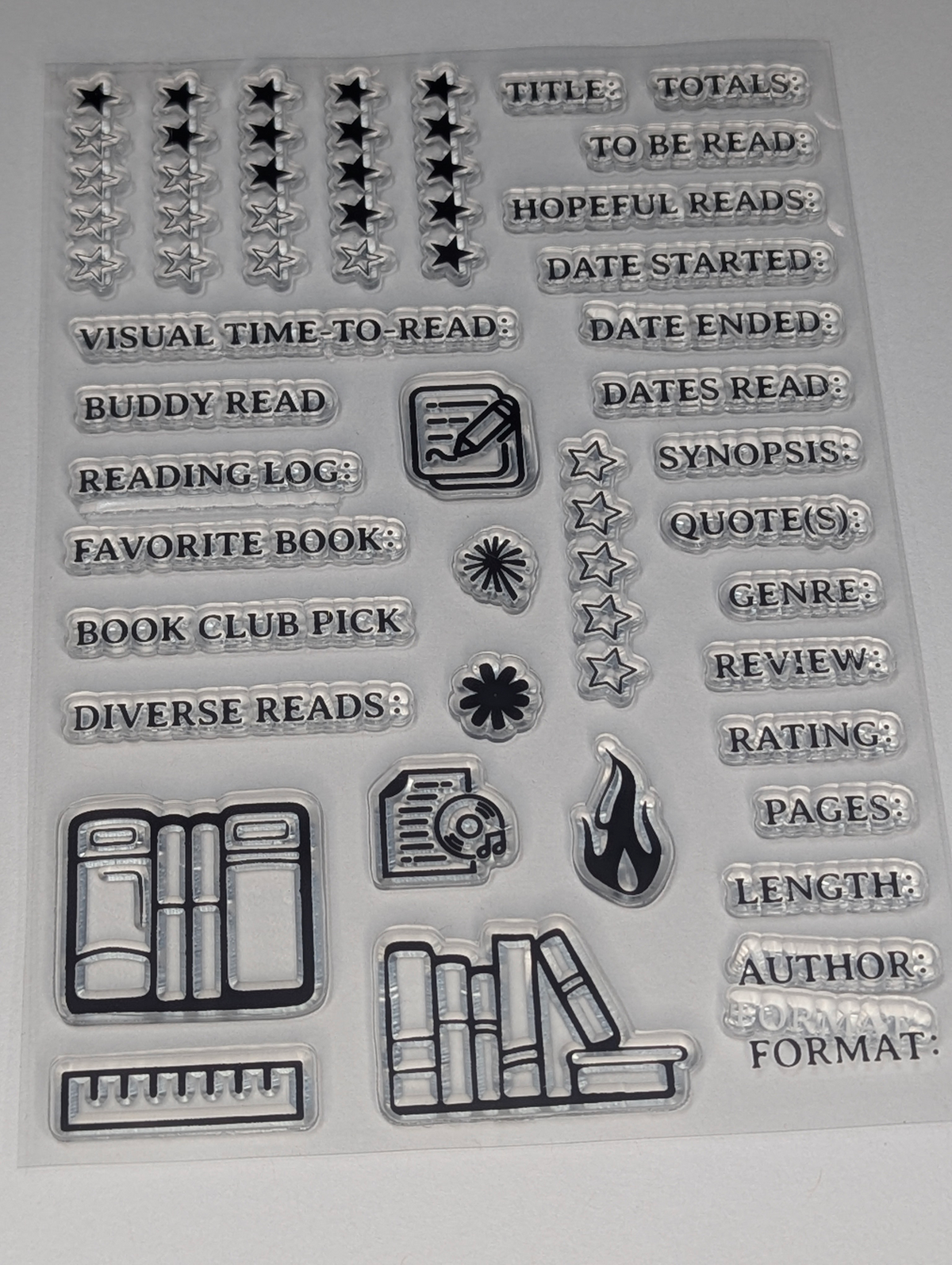Book Review Stamp Set