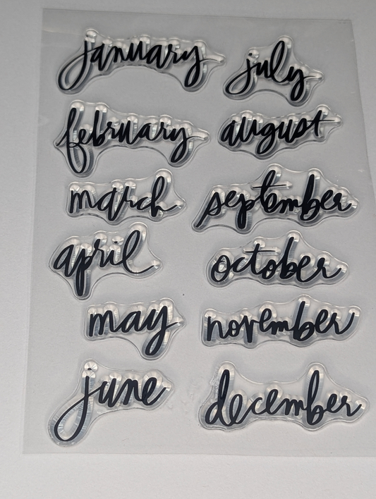 Months Written In Script