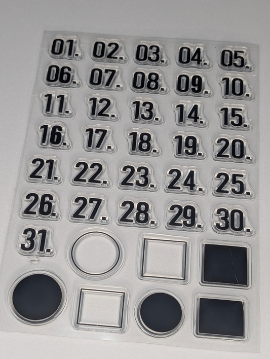 Numbers 1 to 31