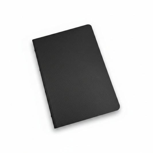 Black Notebook on White Background